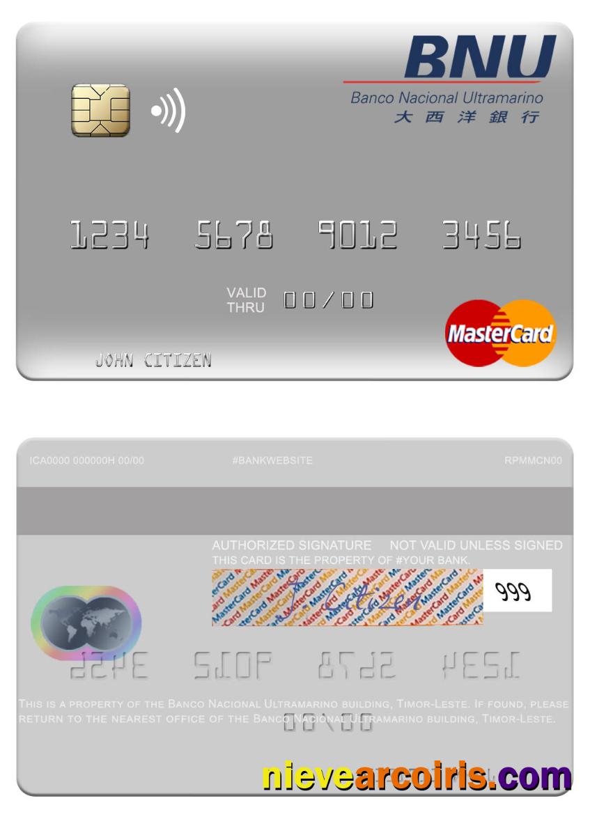 Timor-Leste Banco Nacional Ultramarino building mastercard